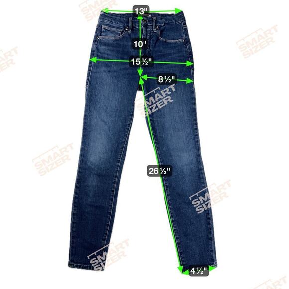 Good American Good Legs Crop Stretch Skinny Jeans Medium Wash Mid Rise Size 4/2 - Picture 6 of 10